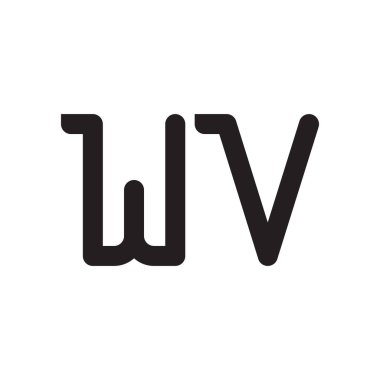 wv ilk harf vektör logo simgesi