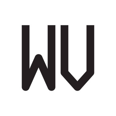 wv ilk harf vektör logo simgesi