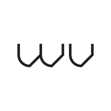 wv ilk harf vektör logo simgesi