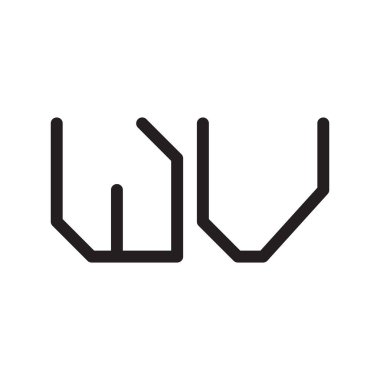 wv ilk harf vektör logo simgesi