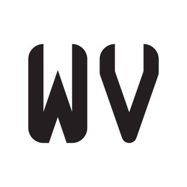 wv ilk harf vektör logo simgesi