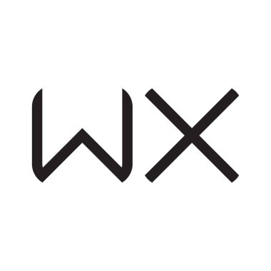 wx ilk harf vektör logo simgesi