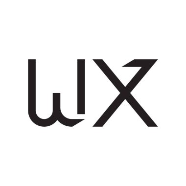wx ilk harf vektör logo simgesi