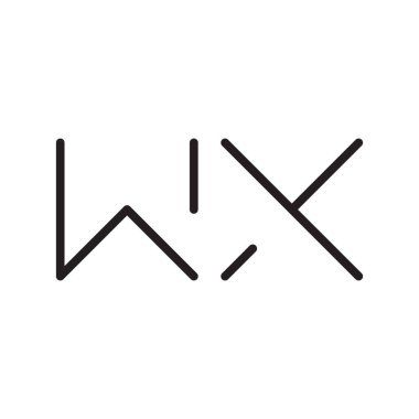 wx ilk harf vektör logo simgesi