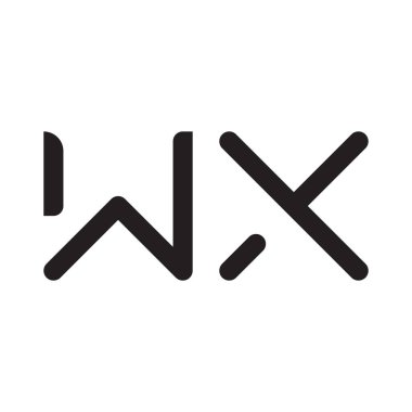 wx ilk harf vektör logo simgesi