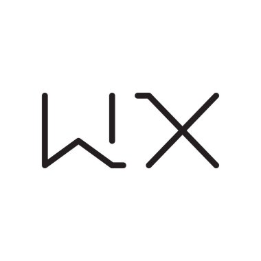 wx ilk harf vektör logo simgesi