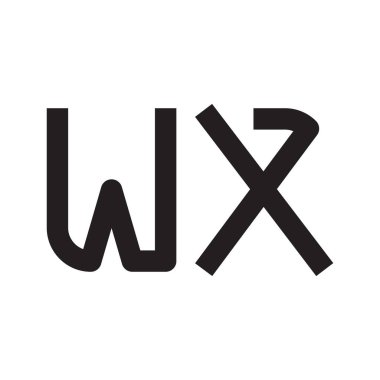 wx ilk harf vektör logo simgesi