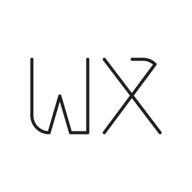 wx ilk harf vektör logo simgesi