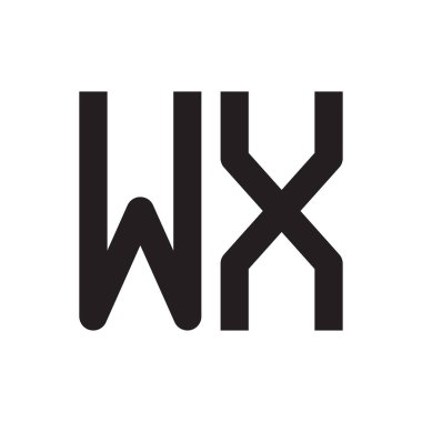 wx ilk harf vektör logo simgesi