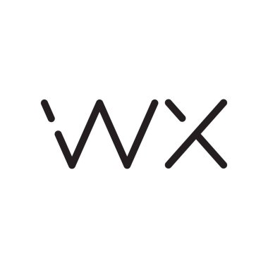 wx ilk harf vektör logo simgesi