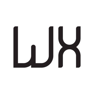 wx ilk harf vektör logo simgesi