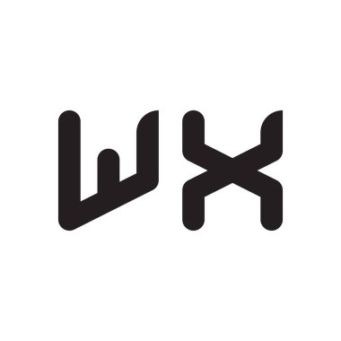 wx ilk harf vektör logo simgesi