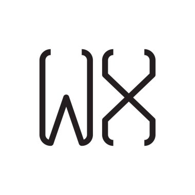 wx ilk harf vektör logo simgesi