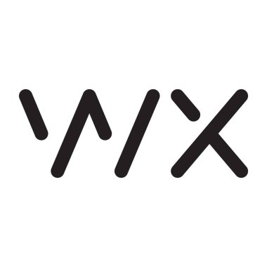 wx ilk harf vektör logo simgesi