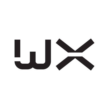 wx ilk harf vektör logo simgesi