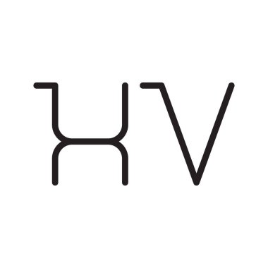 xv ilk harf vektör logo simgesi