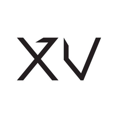 xv ilk harf vektör logo simgesi