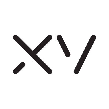 xv ilk harf vektör logo simgesi