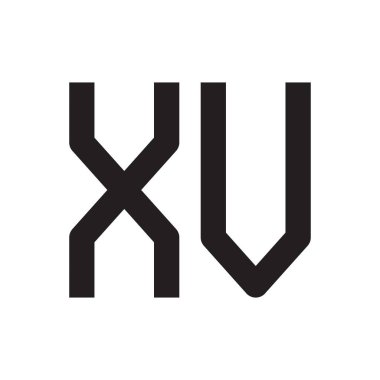xv ilk harf vektör logo simgesi