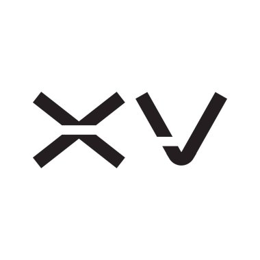 xv ilk harf vektör logo simgesi