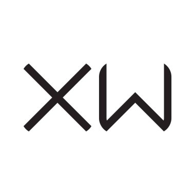 xw ilk harf vektör logo simgesi