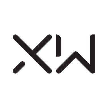 xw ilk harf vektör logo simgesi