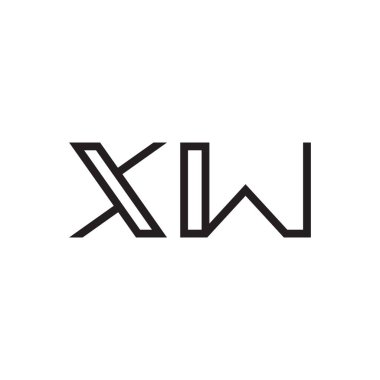 xw ilk harf vektör logo simgesi