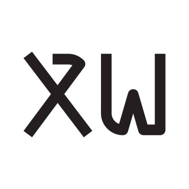xw ilk harf vektör logo simgesi