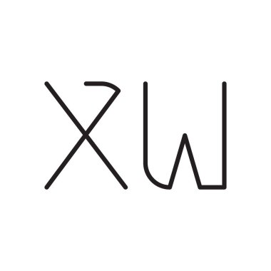 xw ilk harf vektör logo simgesi