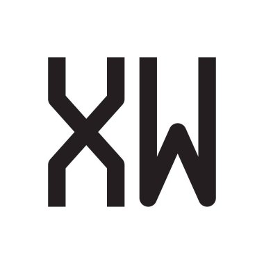 xw ilk harf vektör logo simgesi