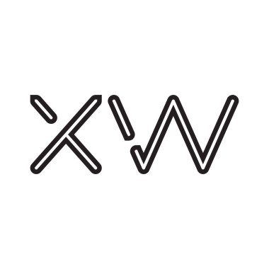 xw ilk harf vektör logo simgesi