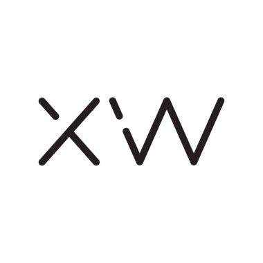 xw ilk harf vektör logo simgesi