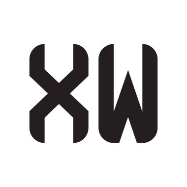 xw ilk harf vektör logo simgesi