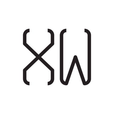 xw ilk harf vektör logo simgesi