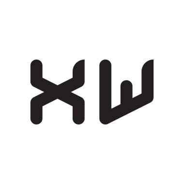 xw ilk harf vektör logo simgesi