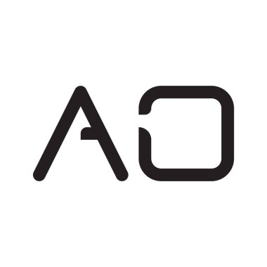 ao ilk harf vektör logo simgesi
