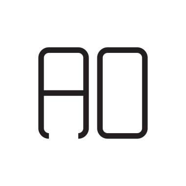 ao ilk harf vektör logo simgesi