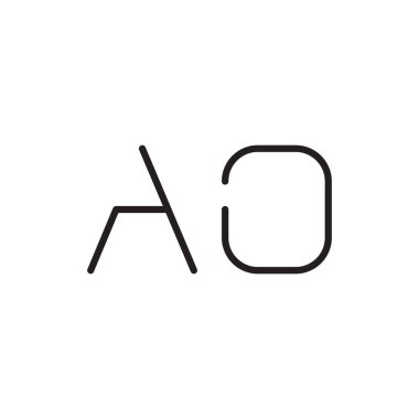 ao ilk harf vektör logo simgesi