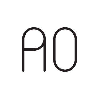 ao ilk harf vektör logo simgesi