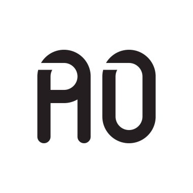 ao ilk harf vektör logo simgesi