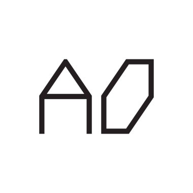 ao ilk harf vektör logo simgesi