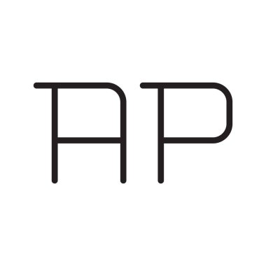 ap ilk harf vektör logo simgesi