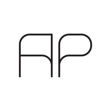 ap ilk harf vektör logo simgesi