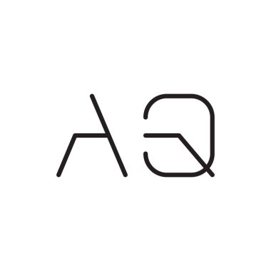 aq ilk harf vektör logo simgesi