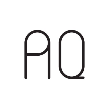 aq ilk harf vektör logo simgesi