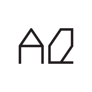 aq ilk harf vektör logo simgesi