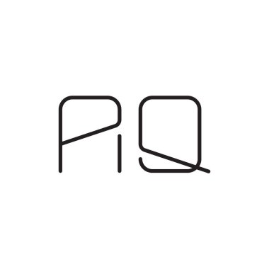 aq ilk harf vektör logo simgesi