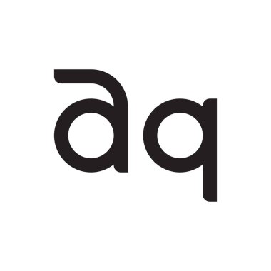 aq ilk harf vektör logo simgesi