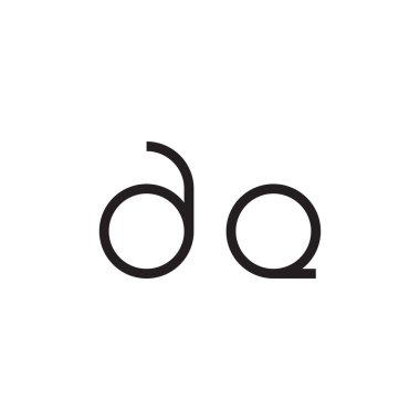 aq ilk harf vektör logo simgesi