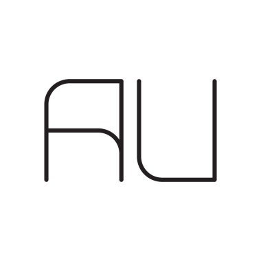 au ilk harf vektör logosu simgesi